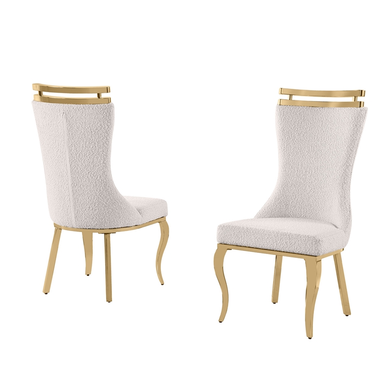 Best Quality Furniture 7 Piece White Marble Dining Set with Stainless Steel Base