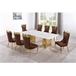 Best Quality Furniture 9 Piece White Marble Dining Set with Stainless Steel Base