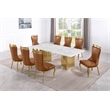 Best Quality Furniture 9 Piece White Marble Dining Set with Stainless Steel Base