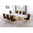 Best Quality Furniture 9 Piece White Marble Dining Set with Stainless Steel Base