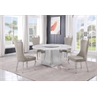 Best Quality Furniture 5 Piece White Marble Dining Set with Stainless Steel Base