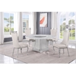 Best Quality Furniture 5 Piece White Marble Dining Set with Stainless Steel Base