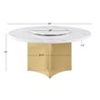 Best Quality Furniture 5 Piece White Marble Dining Set with Stainless Steel Base