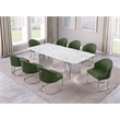 Best Quality Furniture 9 Piece White Marble Dining Set with Stainless Steel Base