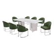 Best Quality Furniture 9 Piece White Marble Dining Set with Stainless Steel Base