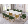 Best Quality Furniture 9 Piece White Marble Dining Set with Stainless Steel Base