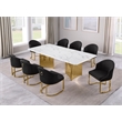 Best Quality Furniture 9 Piece White Marble Dining Set with Stainless Steel Base