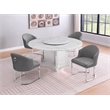 Best Quality Furniture 5 Piece White Marble Dining Set with Stainless Steel Base