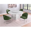 Best Quality Furniture 5 Piece White Marble Dining Set with Stainless Steel Base