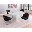 Best Quality Furniture 5 Piece White Marble Dining Set with Stainless Steel Base