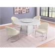 Best Quality Furniture 5 Piece White Marble Dining Set with Stainless Steel Base