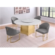 Best Quality Furniture 5 Piece White Marble Dining Set with Stainless Steel Base