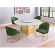 Best Quality Furniture 5 Piece White Marble Dining Set with Stainless Steel Base