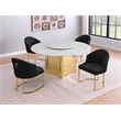 Best Quality Furniture 5 Piece White Marble Dining Set with Stainless Steel Base