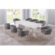 Best Quality Furniture 9 Piece White Marble Dining Set with Stainless Steel Base