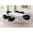 Best Quality Furniture 7 Piece White Marble Dining Set with Stainless Steel Base