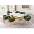 Best Quality Furniture 7 Piece White Marble Dining Set with Stainless Steel Base