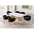 Best Quality Furniture 7 Piece White Marble Dining Set with Stainless Steel Base