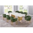 Best Quality Furniture 9 Piece White Marble Dining Set with Stainless Steel Base
