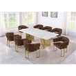Best Quality Furniture 9 Piece White Marble Dining Set with Stainless Steel Base