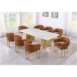 Best Quality Furniture 9 Piece White Marble Dining Set with Stainless Steel Base