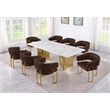 Best Quality Furniture 9 Piece White Marble Dining Set with Stainless Steel Base