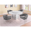 Best Quality Furniture 5 Piece White Marble Dining Set with Stainless Steel Base