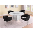 Best Quality Furniture 5 Piece White Marble Dining Set with Stainless Steel Base