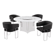 Best Quality Furniture 5 Piece White Marble Dining Set with Stainless Steel Base