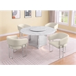 Best Quality Furniture 5 Piece White Marble Dining Set with Stainless Steel Base