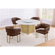 Best Quality Furniture 5 Piece White Marble Dining Set with Stainless Steel Base