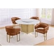Best Quality Furniture 5 Piece White Marble Dining Set with Stainless Steel Base