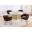 Best Quality Furniture 5 Piece White Marble Dining Set with Stainless Steel Base