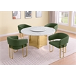 Best Quality Furniture 5 Piece White Marble Dining Set with Stainless Steel Base