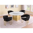 Best Quality Furniture 5 Piece White Marble Dining Set with Stainless Steel Base