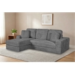 Best Quality Furniture Dark Gray Fluffy Fabric Compressed 2 Piece Sectional
