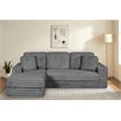 Best Quality Furniture Dark Gray Fluffy Fabric Compressed 2 Piece Sectional