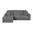 Best Quality Furniture Dark Gray Fluffy Fabric Compressed 2 Piece Sectional