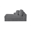 Best Quality Furniture Dark Gray Fluffy Fabric Compressed 2 Piece Sectional