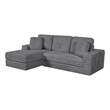 Best Quality Furniture Dark Gray Fluffy Fabric Compressed 2 Piece Sectional