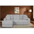 Best Quality Furniture Light Gray Fluffy Fabric Compressed 2 Piece Sectional
