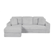 Best Quality Furniture Light Gray Fluffy Fabric Compressed 2 Piece Sectional