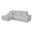 Best Quality Furniture Light Gray Fluffy Fabric Compressed 2 Piece Sectional