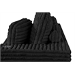 Best Quality Furniture Black Fluffy Fabric Compressed 2 Piece Sectional