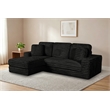 Best Quality Furniture Black Fluffy Fabric Compressed 2 Piece Sectional