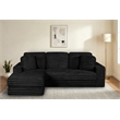 Best Quality Furniture Black Fluffy Fabric Compressed 2 Piece Sectional