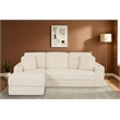 Best Quality Furniture Beige Fluffy Fabric Compressed 2 Piece Sectional