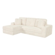 Best Quality Furniture Beige Fluffy Fabric Compressed 2 Piece Sectional