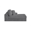 Best Quality Furniture Dark Gray Fluffy Fabric Compressed 2 Piece Sectional
