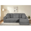 Best Quality Furniture Dark Gray Fluffy Fabric Compressed 2 Piece Sectional